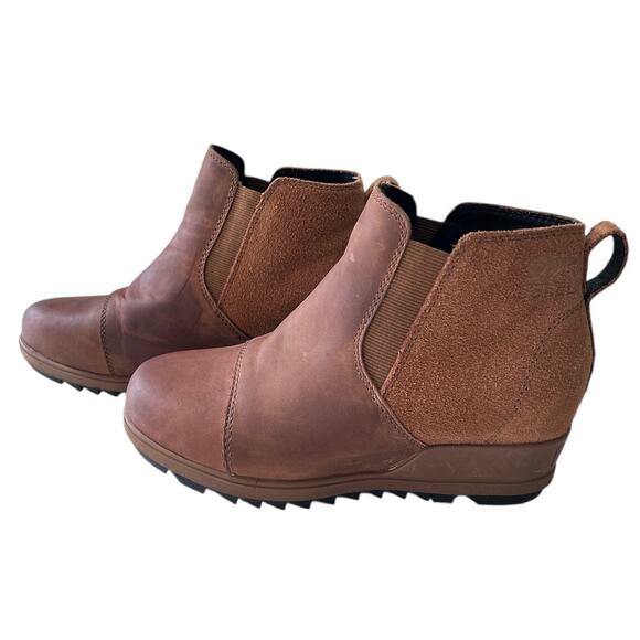 Sorel Women’s Size 6.5‎ Leather & Suede Tan Evie Chelsea Bootie - Picture 2 of 7